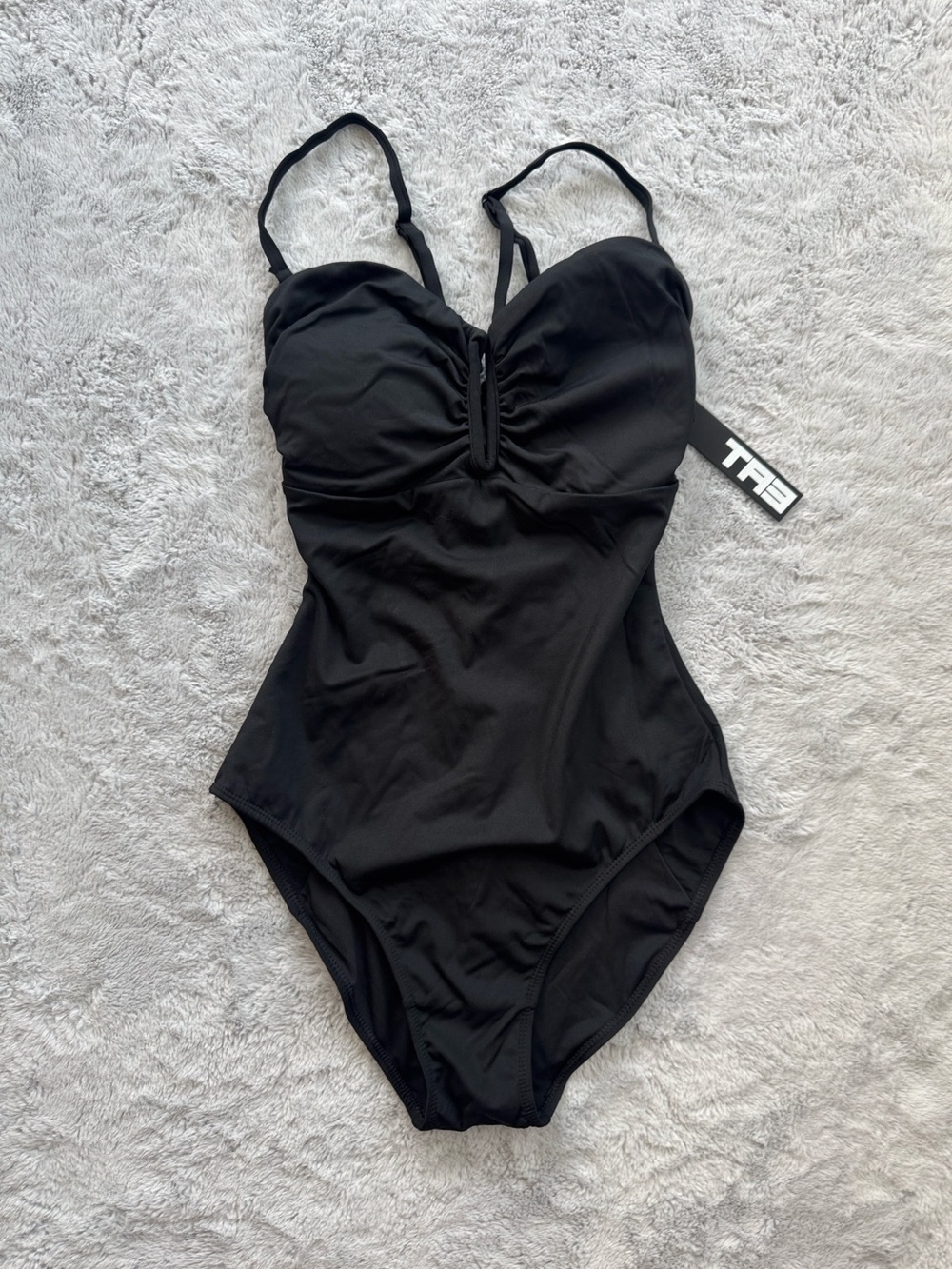 TA3 Converty Snatched Waist Lace Up Corset Back Swimsuit Black Medium Regular